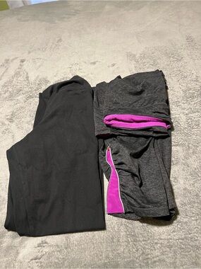🔥 Bundle -Black workout pants - Classic black and purple and one black